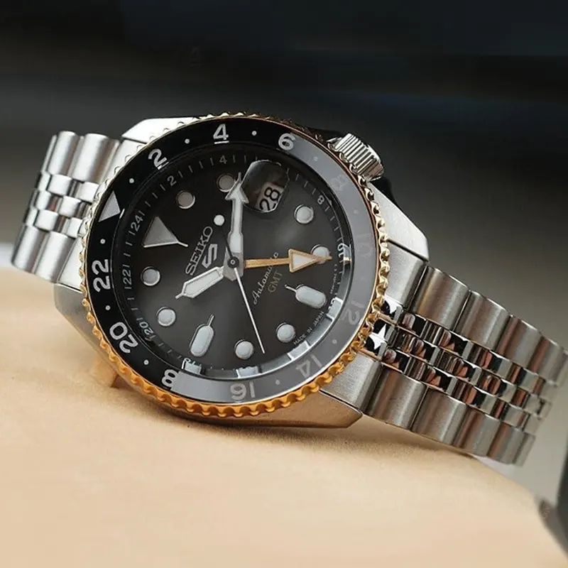 Seiko 5 Sports GMT US Special Edition Automatic Grey Dial Silver Steel Strap Watch For Men - SSK021K1 Buy Now By Seiko