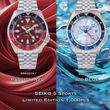 Seiko 5 Sports Automatic GMT SKX Sports Style Asia Exclusive Limited Edition Ice Blue Dial Silver Steel Strap Watch For Men - SSK029K1 Buy Now By Seiko