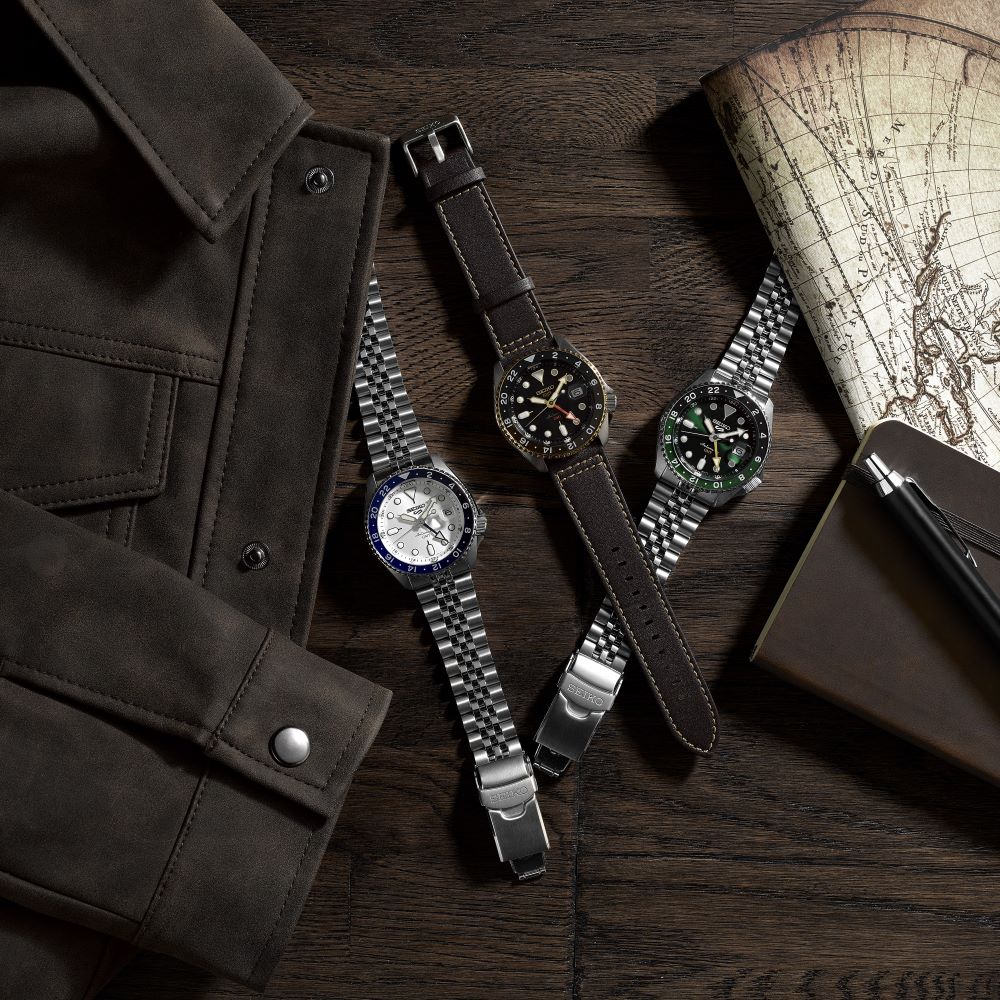 Seiko 5 Sports SKX GMT Automatic Sky Blue Dial Silver Steel Strap Watch For Men - SSK033K1 Buy Now By Seiko