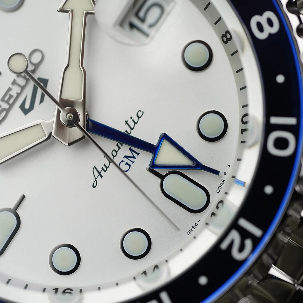 Seiko 5 Sports SKX GMT Automatic Sky Blue Dial Silver Steel Strap Watch For Men - SSK033K1 Buy Now By Seiko