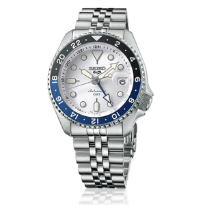 Seiko 5 Sports SKX GMT Automatic Sky Blue Dial Silver Steel Strap Watch For Men - SSK033K1 Buy Now By Seiko