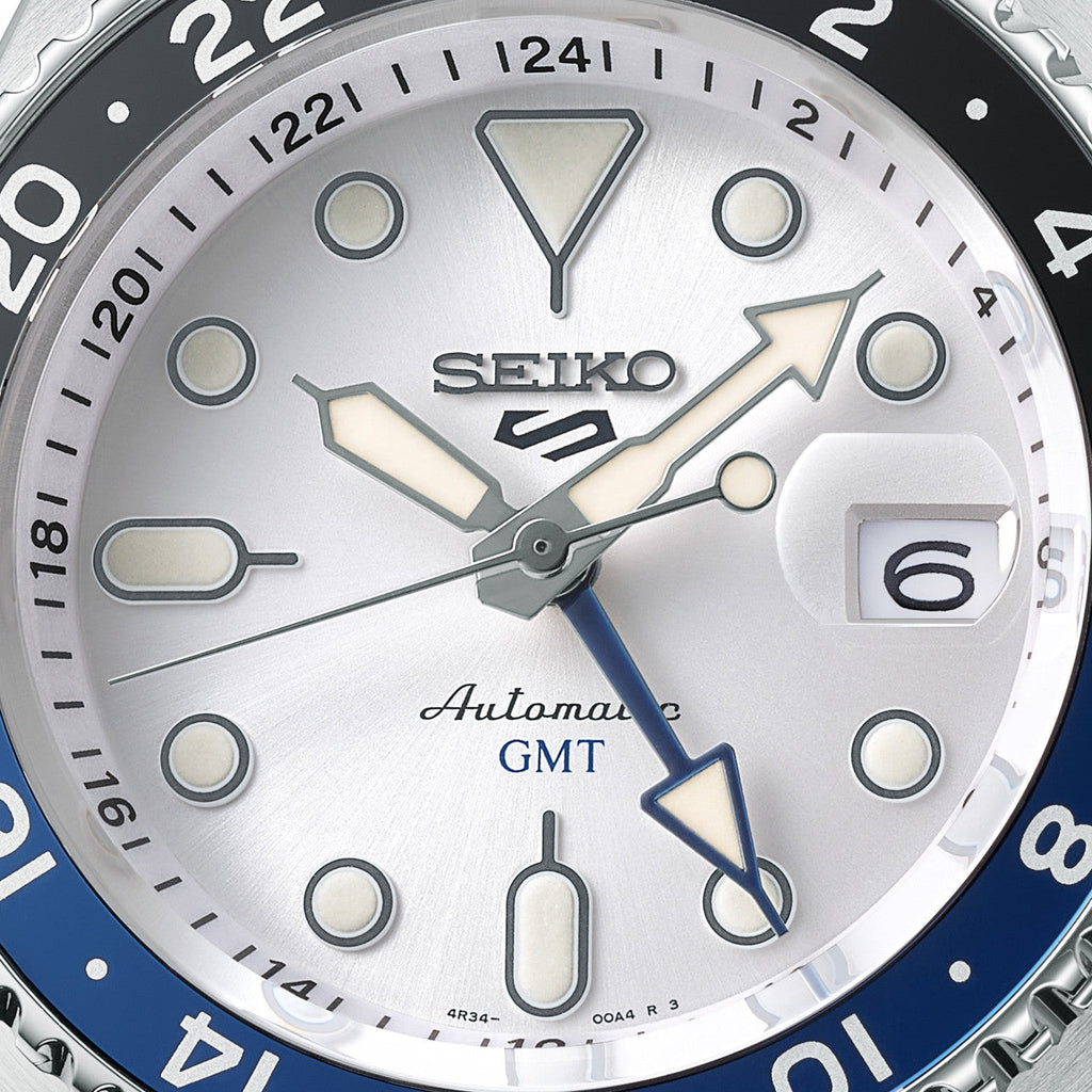 Seiko 5 Sports SKX GMT Automatic Sky Blue Dial Silver Steel Strap Watch For Men - SSK033K1 Buy Now By Seiko
