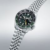 Seiko 5 Sports SKX GMT Automatic Green Dial Silver Steel Strap Watch For Men - SSK035K1 Buy Now By Seiko