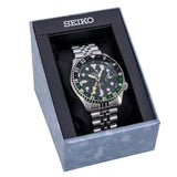 Seiko 5 Sports SKX GMT Automatic Green Dial Silver Steel Strap Watch For Men - SSK035K1 Buy Now By Seiko