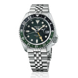 Seiko 5 Sports SKX GMT Automatic Green Dial Silver Steel Strap Watch For Men - SSK035K1 Buy Now By Seiko