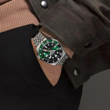 Seiko 5 Sports SKX GMT Automatic Green Dial Silver Steel Strap Watch For Men - SSK035K1 Buy Now By Seiko