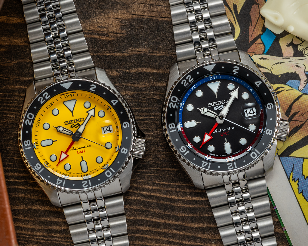 Seiko 5 Sport SKX GMT US Special Creation Automatic Yellow Dial Silver Steel Strap Watch for Men - SSK017K1 Buy Now By Seiko