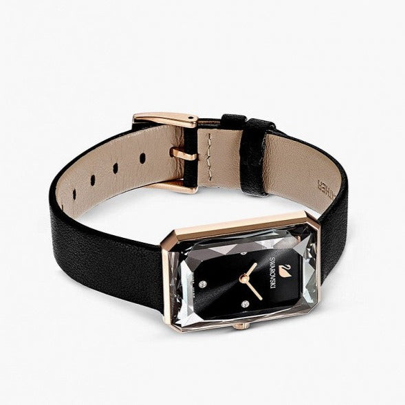 Swarovski Uptown Black Dial Black Leather Strap Watch for Women - 5547710 Buy Now By Swarovski