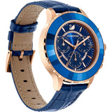 Swarovski Octea Lux Chrono Blue Dial Blue Leather Strap Watch for Women - 5563480 Buy Now By Swarovski