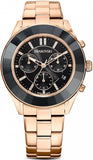 Swarovski Octea Lux Sport Chronograph Black Dial Rose Gold Steel Strap Watch for Women - 5610478 Buy Now By Swarovski