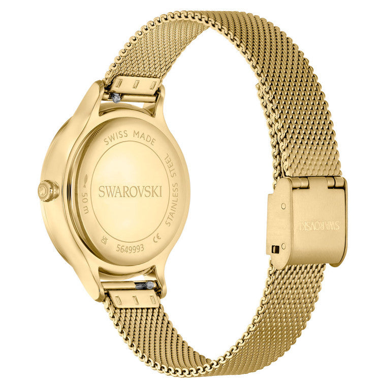 Swarovski Octea Nova Analog Gold Dial Gold Mesh Strap Watch for Women - 5649993 Buy Now By Swarovski