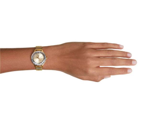 Swarovski Octea Nova Analog Gold Dial Gold Mesh Strap Watch for Women - 5649993 Buy Now By Swarovski