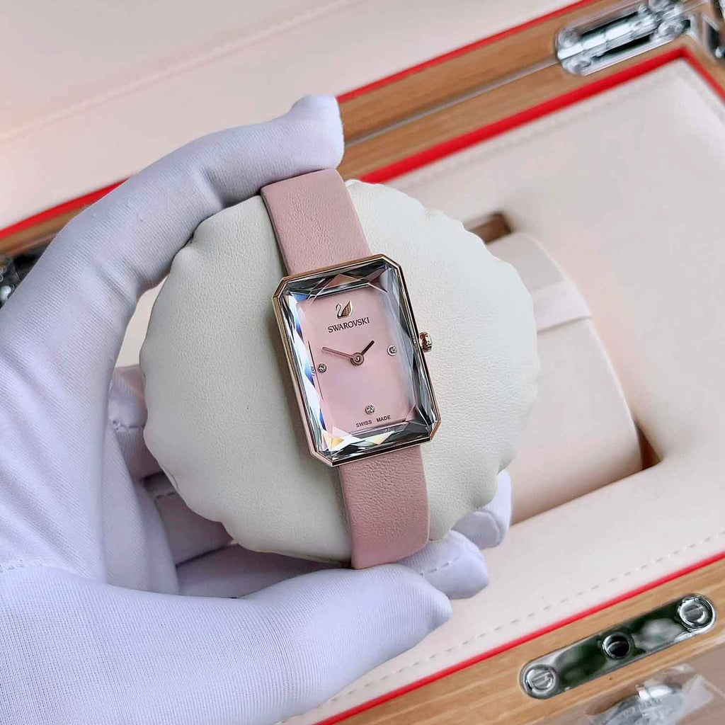 Swarovski Uptown Pink Dial Pink Leather Strap Watch for Women - 5547719 Buy Now By Swarovski