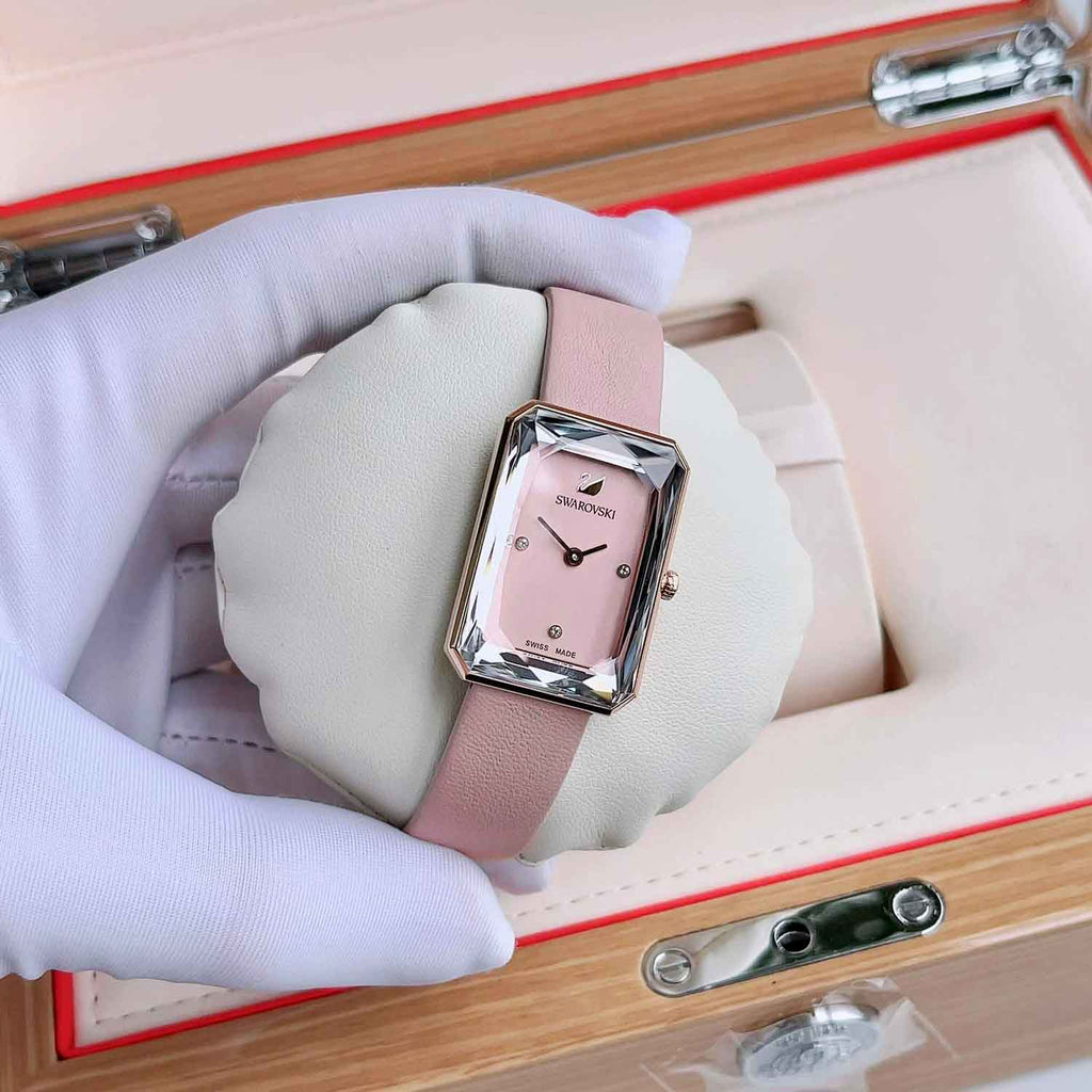 Swarovski Uptown Pink Dial Pink Leather Strap Watch for Women - 5547719 Buy Now By Swarovski