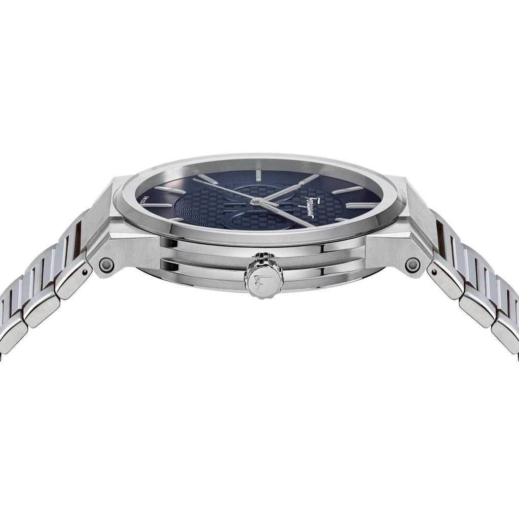 Salvatore Ferragamo Sapphire Blue Dial Silver Steel Strap Watch for Men - SFHP006-20 Buy Now By Salvatore Ferragamo
