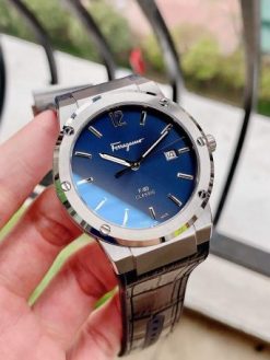 Salvatore Ferragamo F-80 Classic Blue Dial Blue Leather Strap Watch for Men - SFDT00319 Buy Now By Salvatore Ferragamo