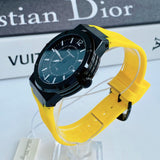 Salvatore Ferragamo F-80 Classic Black Dial Yellow Rubber Strap Watch for Men - SFHY01522 Buy Now By Salvatore Ferragamo