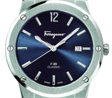 Salvatore Ferragamo F-80 Classic Blue Dial Silver Steel Strap Watch for Men - SFDT01320 Buy Now By Salvatore Ferragamo