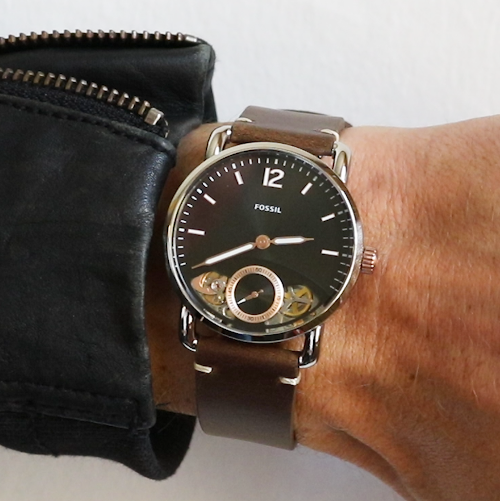 Fossil The Commuter Twist Black Dial Brown Leather Strap Watch for Men - ME1165 Buy Now By Fossil