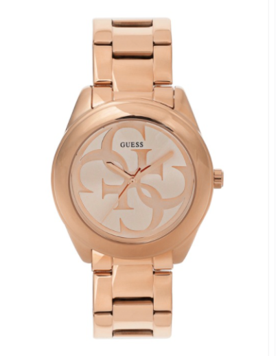 Guess G-Twist Rose Gold Dial Rose Gold Steel Strap Watch for Women - W1082L3 Buy Now By Guess