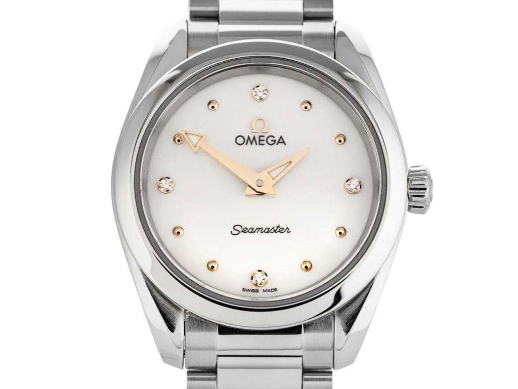 Omega Seamaster Aqua Terra Quartz Diamond Silver Dial Silver Steel Strap Watch for Women - 220.10.28.60.54.001 Buy Now By Omega