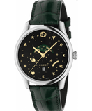 Gucci G-Timeless Black Dial Green Leather Strap Unisex Watch - YA126326 Buy Now By Gucci