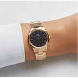 Daniel Wellington Iconic Link Black Dial Rose Gold Steel Strap Watch for Women - DW00100212 Buy Now By Daniel Wellington