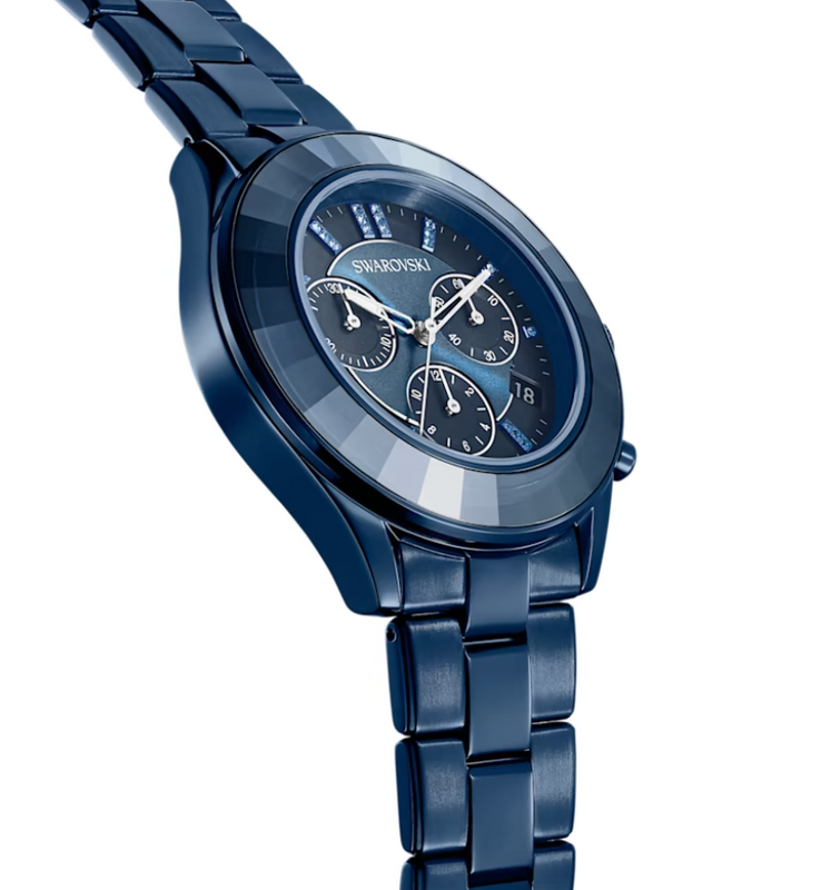 Swarovski Octea Lux Sport Chronograph Blue Dial Blue Steel Strap Watch for Women - 5610475 Buy Now By Swarovski
