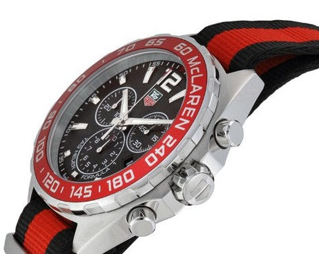 Tag Heuer Formula 1 McLaren Limited Edition Chronograph Black Dial Two Tone NATO Strap Watch for Men - CAZ1112.FC8188 Buy Now By Tag Heuer