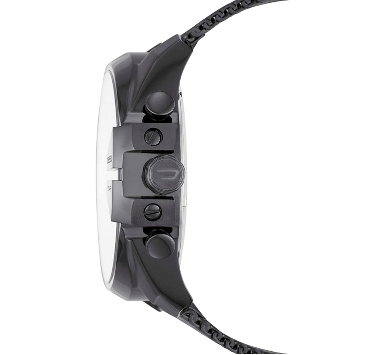 Diesel Mega Chief Chronograph Black Dial Black Mesh Strap Watch For Men - DZ4527 Buy Now By Diesel
