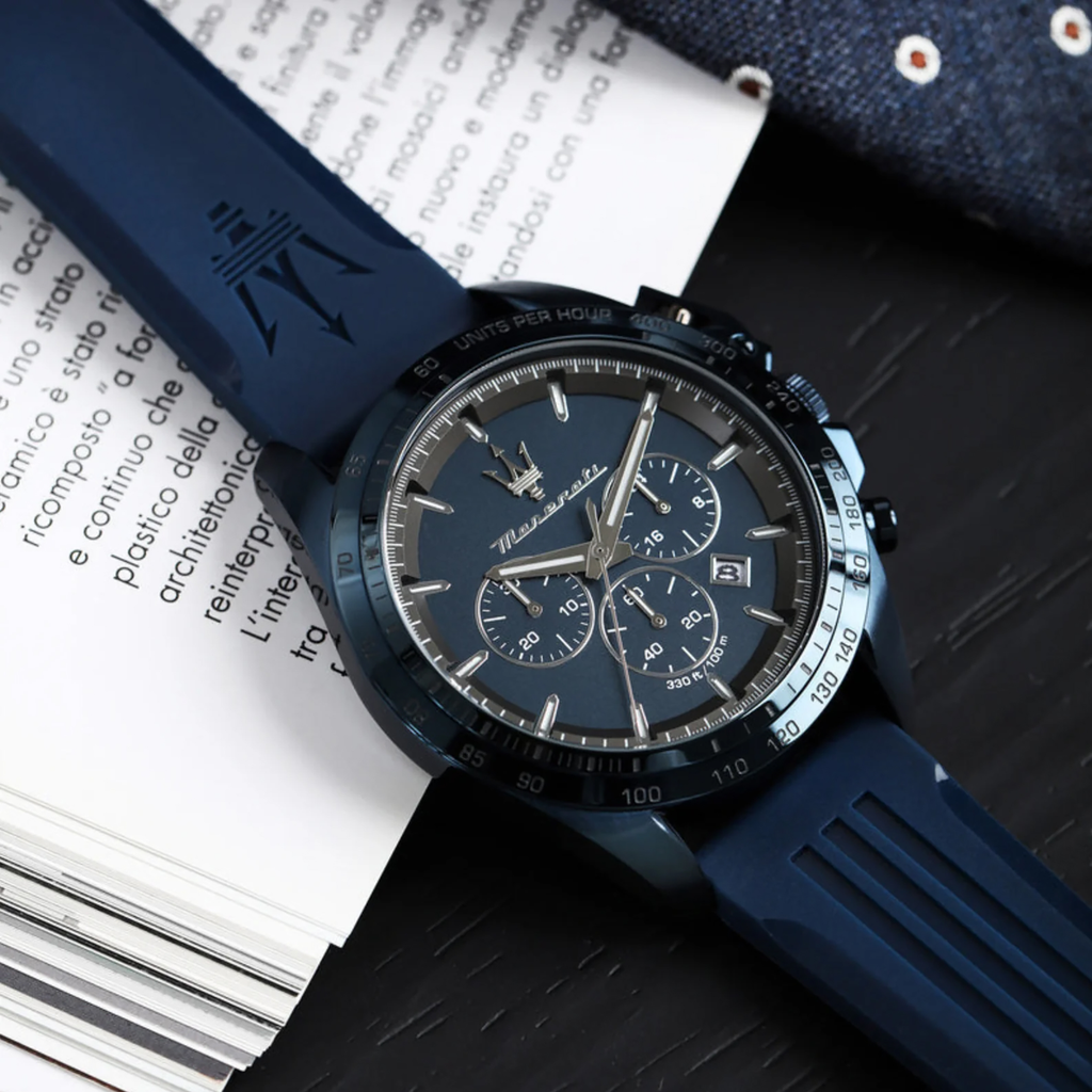 Maserati SFIDA Chronograph Blue Dial Blue Steel Strap Watch For Men - R8873640023 Buy Now By Maserati