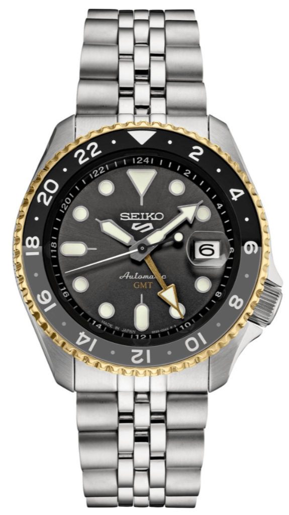 Seiko 5 Sports GMT US Special Edition Automatic Grey Dial Silver Steel Strap Watch For Men - SSK021K1 Buy Now By Seiko
