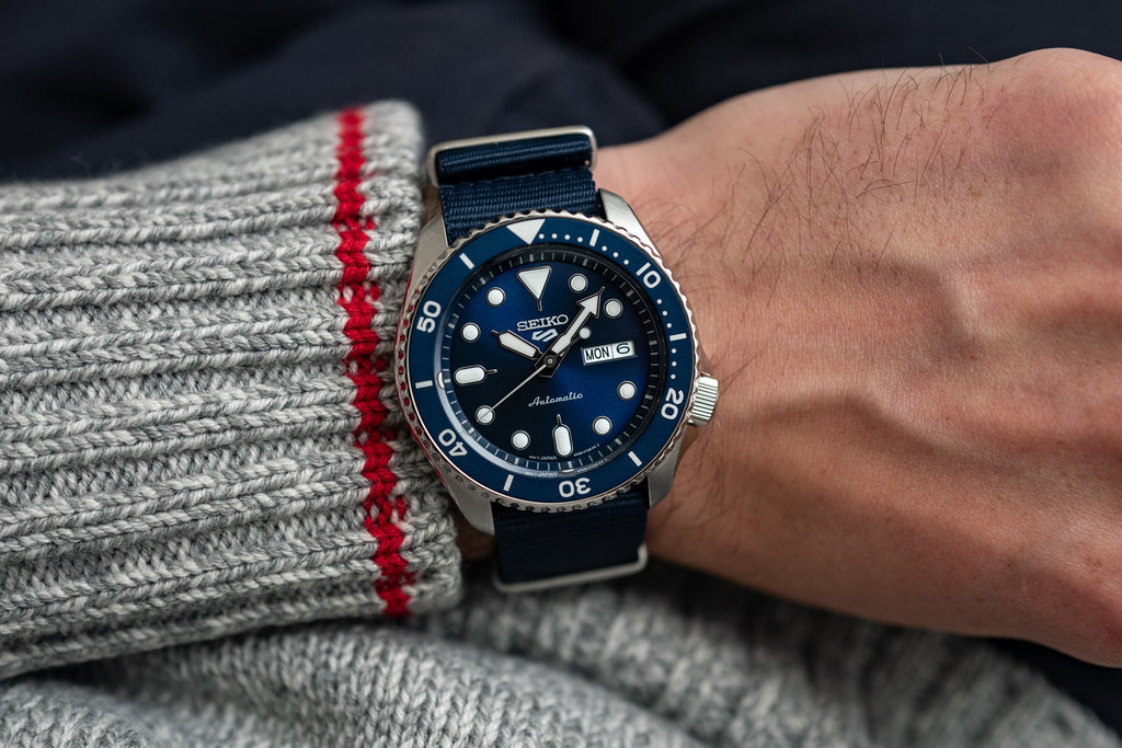 Seiko 5 Sports SKX Automatic Black Dial Black NATO Strap Watch For Men - SRPD55K3 Buy Now By Seiko