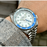 Seiko 5 Sports SKX GMT Automatic Sky Blue Dial Silver Steel Strap Watch For Men - SSK033K1 Buy Now By Seiko