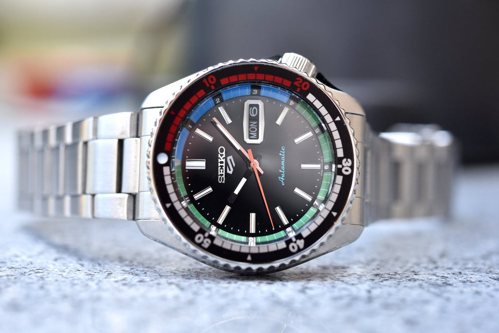 Seiko 5 Sports SKX Series Regatta Timer Retro Blue Dial Silver Steel Strap Watch For Men - SRPK13K1 Buy Now By Seiko