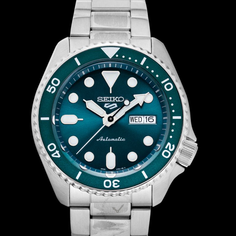 Seiko 5 Sports Automatic Green Dial Silver Steel Strap Watch For Men - SRPD61K1 Buy Now By Seiko