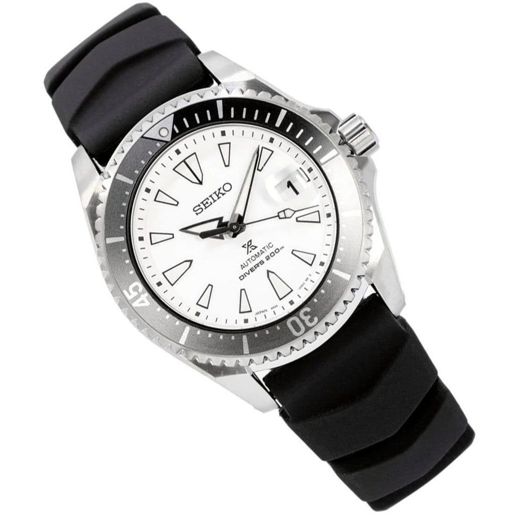 Seiko Shogun Prospex Titanium Divers Automatic White Dial Black Rubber Strap Watch For Men - SPB191J1 Buy Now By Seiko