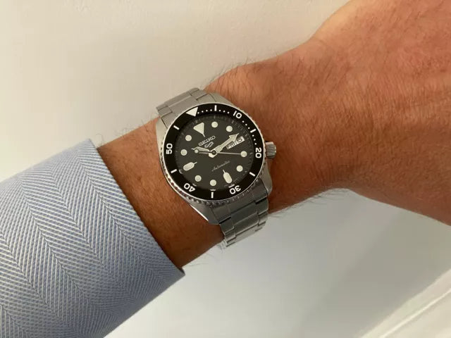 Seiko 5 Sports SKX Automatic Black Dial Silver Steel Strap Watch For Men - SRPK29K1 Buy Now By Seiko