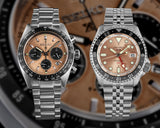 Seiko 5 Sports GMT Thong Sia Limited Edition Brown Dial Silver Steel Strap Watch for Men - SSK043K1 Buy Now By Seiko