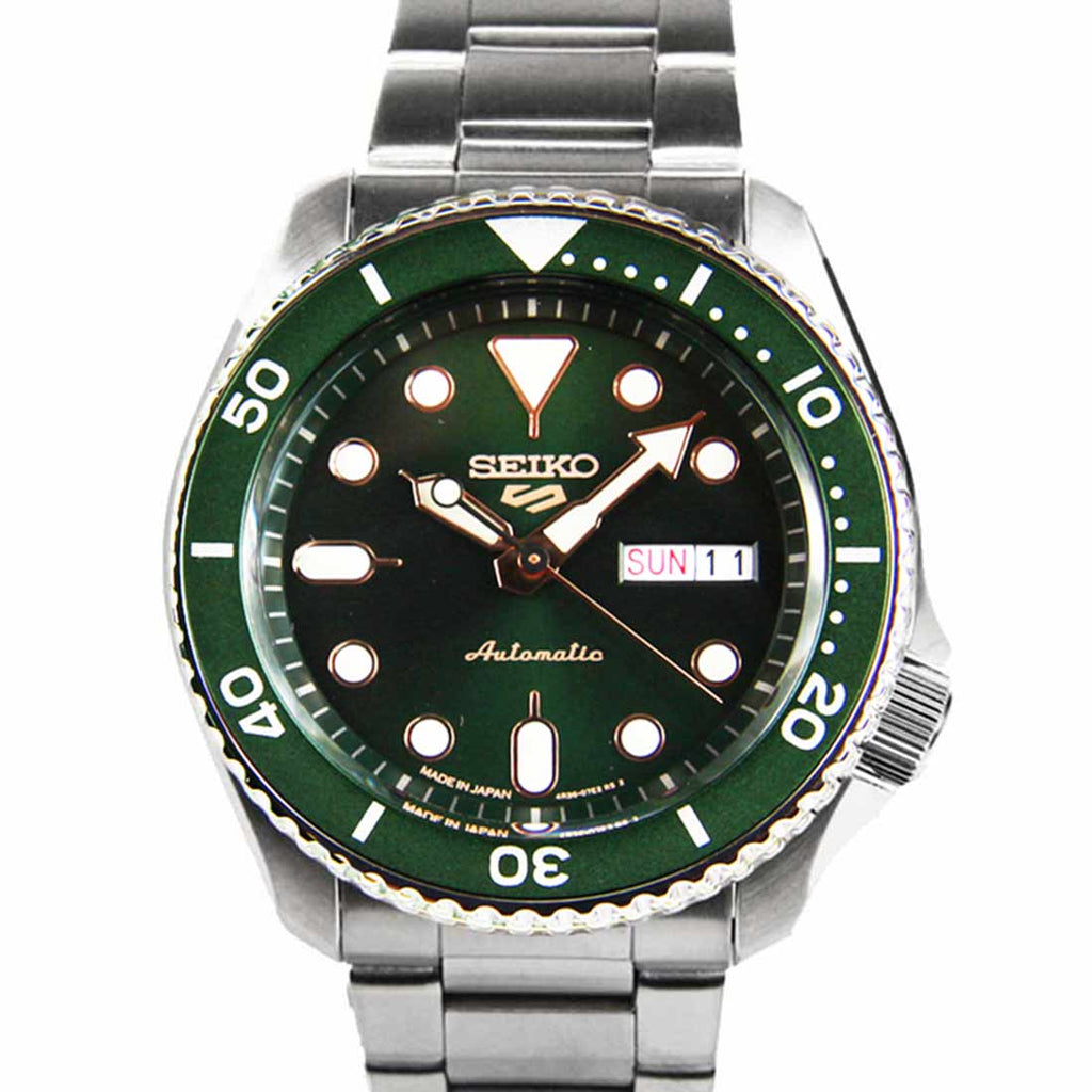 Seiko 5 Sports Automatic Analog Green Dial Silver Steel Strap Watch For Men - SRPD63K1 Buy Now By Seiko