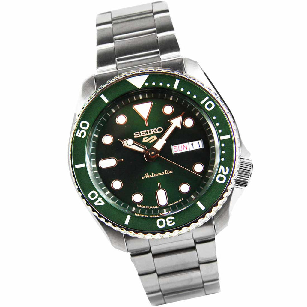 Seiko 5 Sports Automatic Analog Green Dial Silver Steel Strap Watch For Men - SRPD63K1 Buy Now By Seiko