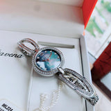 Bulova Crystal Black Mother of Pearl Dial Silver Steel Strap Watch for Women - 96L224 Buy Now By Bulova