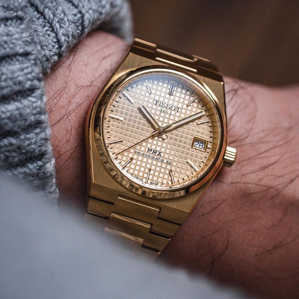 Tissot PRX Powermatic 80 Gold Dial Gold Steel Strap Watch for Men - T137.207.33.021.00 Buy Now By Tissot