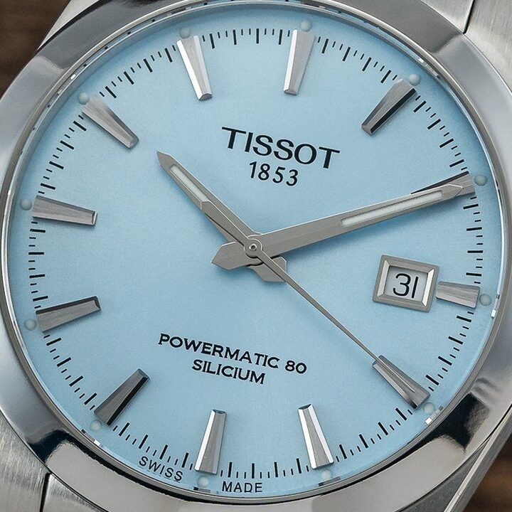 Tissot Gentleman Powermatic 80 Silicium Ice Blue Silver Steel Strap Watch For Men - T127.407.11.351.00 Buy Now By Tissot