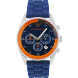 Emporio Armani Chronograph Blue Dial Blue Rubber Strap Watch For Men - AR5864 Buy Now By Emporio Armani