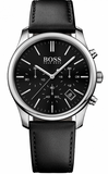 Hugo Boss Time One Chronograph Black Dial Black Leather Strap Watch for Men - 1513430 Buy Now By Hugo Boss
