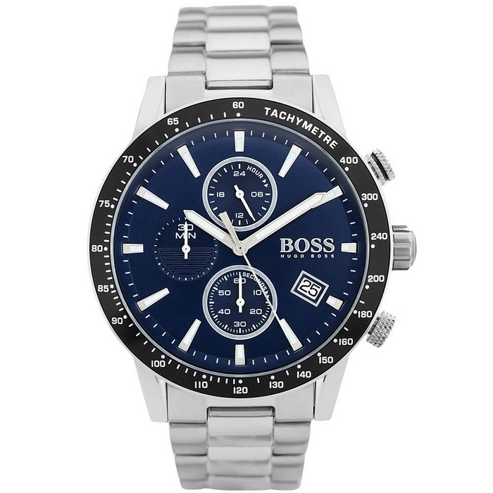 Hugo Boss Rafale Quartz Blue Dial Silver Steel Strap Watch for Men - 1513510 Buy Now By Hugo Boss