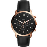 Fossil Neutra Chronograph Black Dial Black Leather Strap Watch for Men - FS5381 Buy Now By Fossil