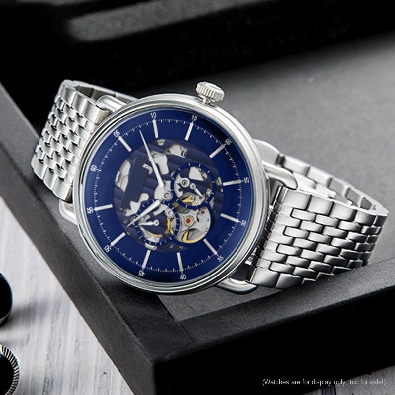Emporio Armani Aviator Multifunction Blue Dial Silver Mesh Bracelet Watch For Men - AR60024 Buy Now By Emporio Armani