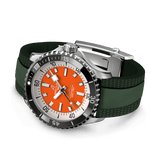 Breitling Superocean Automatic 42mm Kelly Slater Limited Edition Orange Dial Green Rubber Strap Watch for Men - A173751A101S1 Buy Now By Breitling